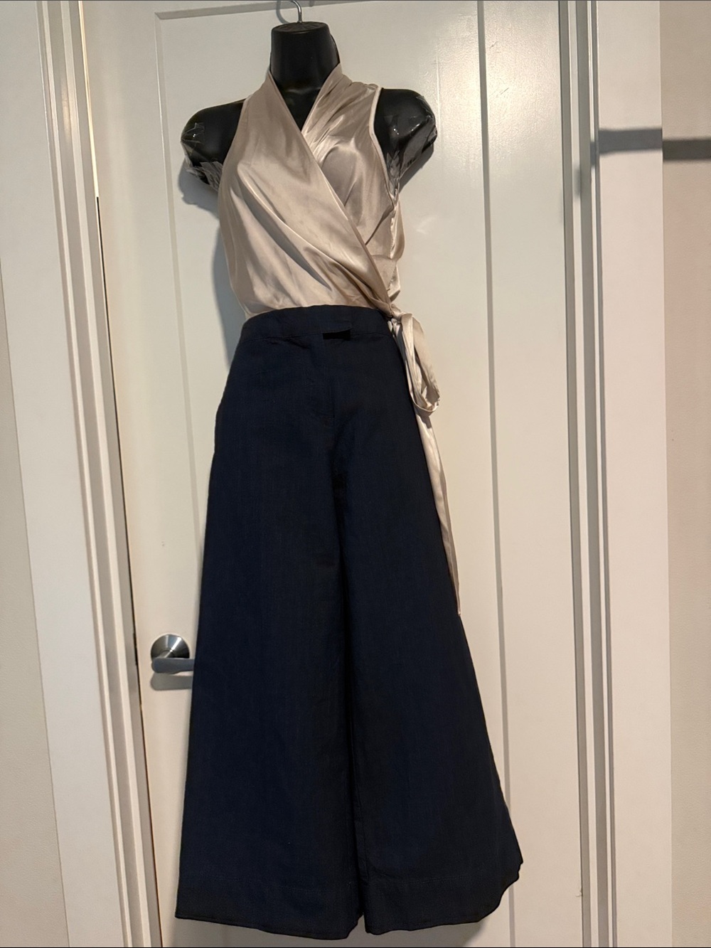 Who What Wear Navy Wide-Leg Pants
